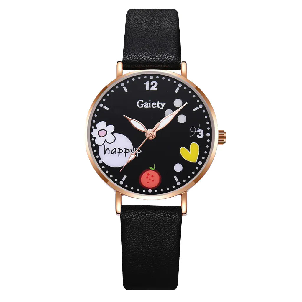 Gaiety New Women's PU Watch and Bracelet Set
