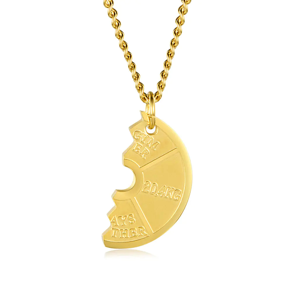 Couples Dumbbell Pendant Necklace - Fitness Jewelry
