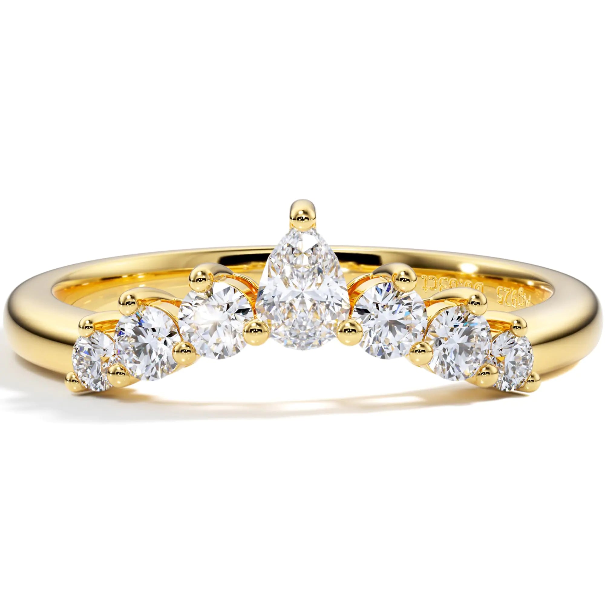 Golden Arched Moissanite Band for Women