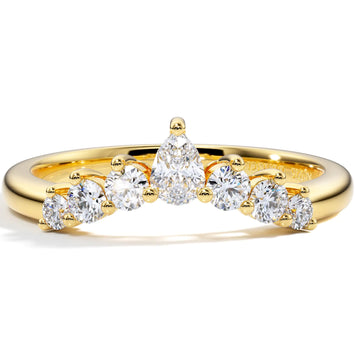 Golden Arched Moissanite Band for Women
