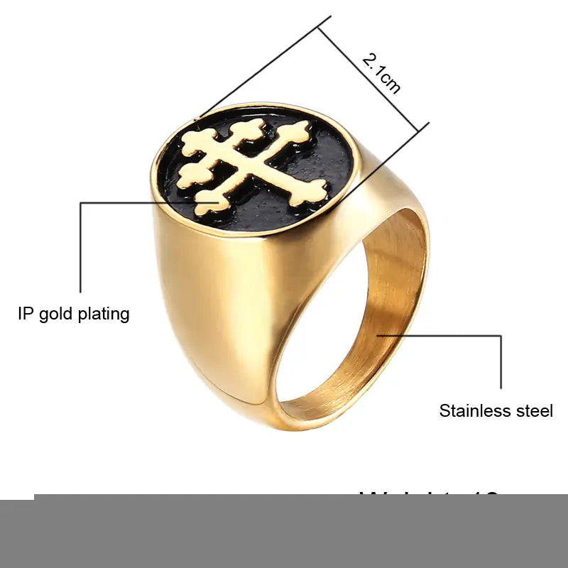 Stainless Steel Cross Pattern Ring
