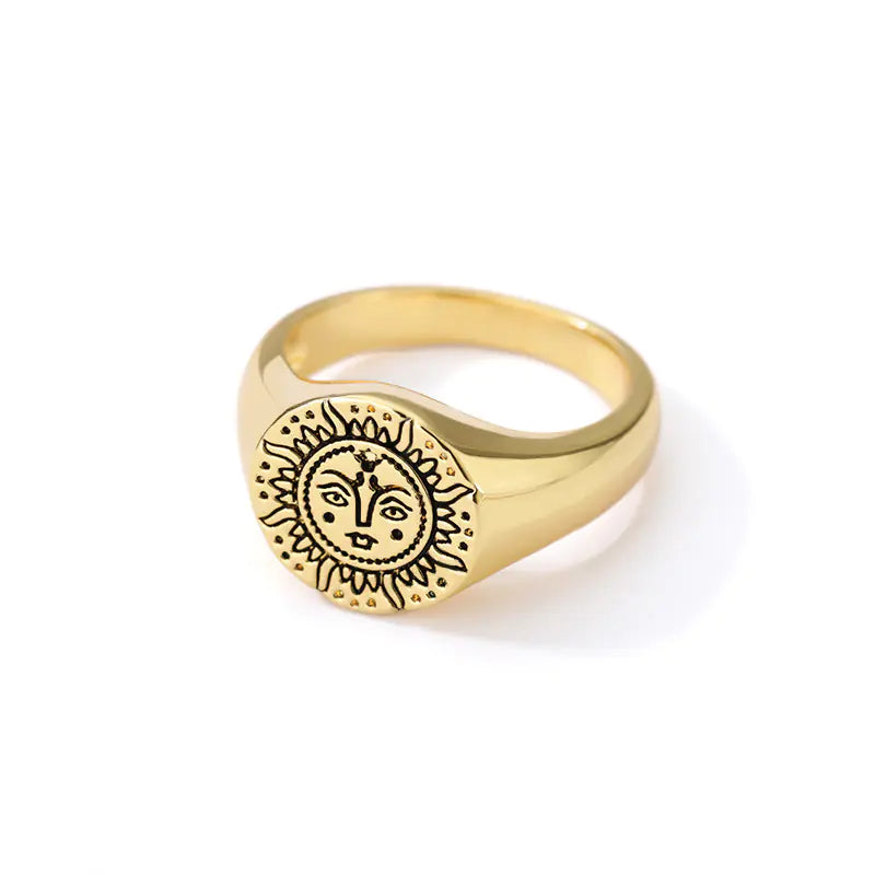 Minimalist Devil Eye Rings for Couples with Stars & Moon