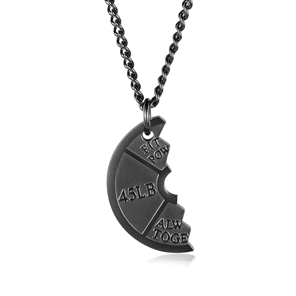Couples Dumbbell Pendant Necklace - Fitness Jewelry