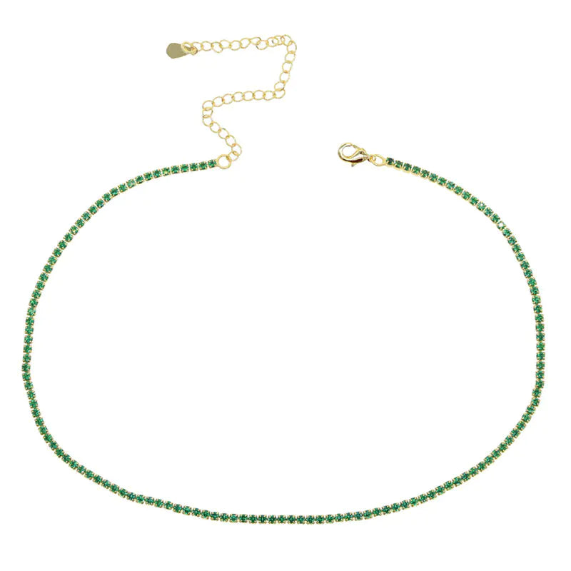 Personalized Simple Single Row Diamond Necklace