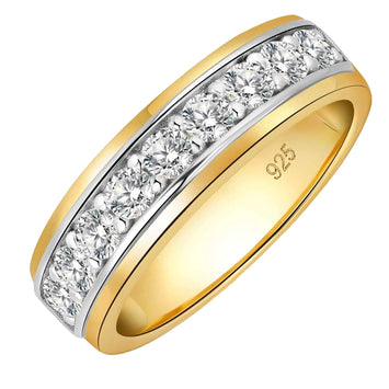 GleamLux Moissanite Wedding Band for Men