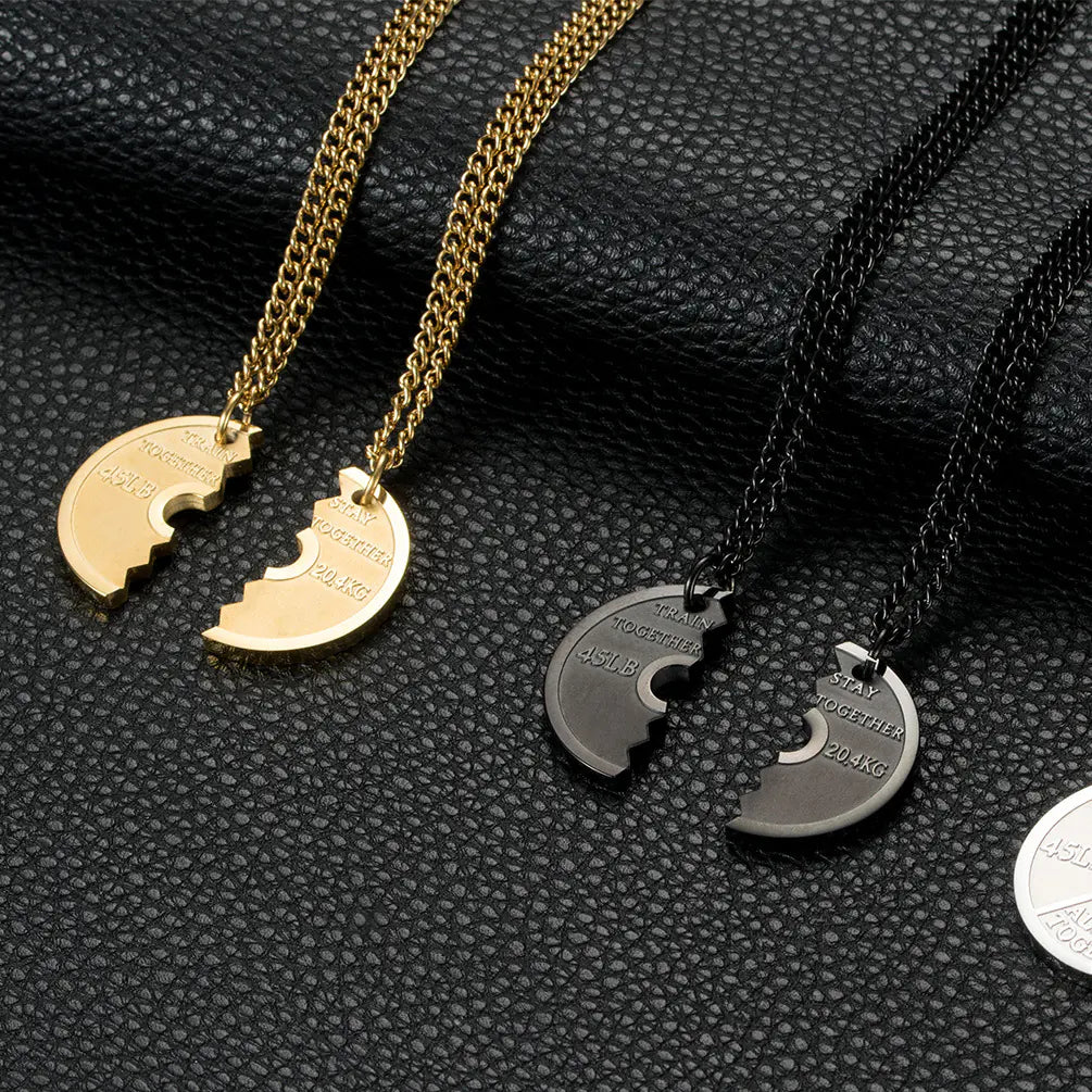 Couples Dumbbell Pendant Necklace - Fitness Jewelry
