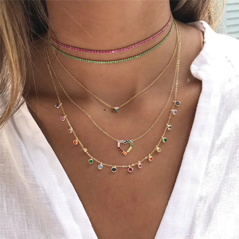 Personalized Simple Single Row Diamond Necklace