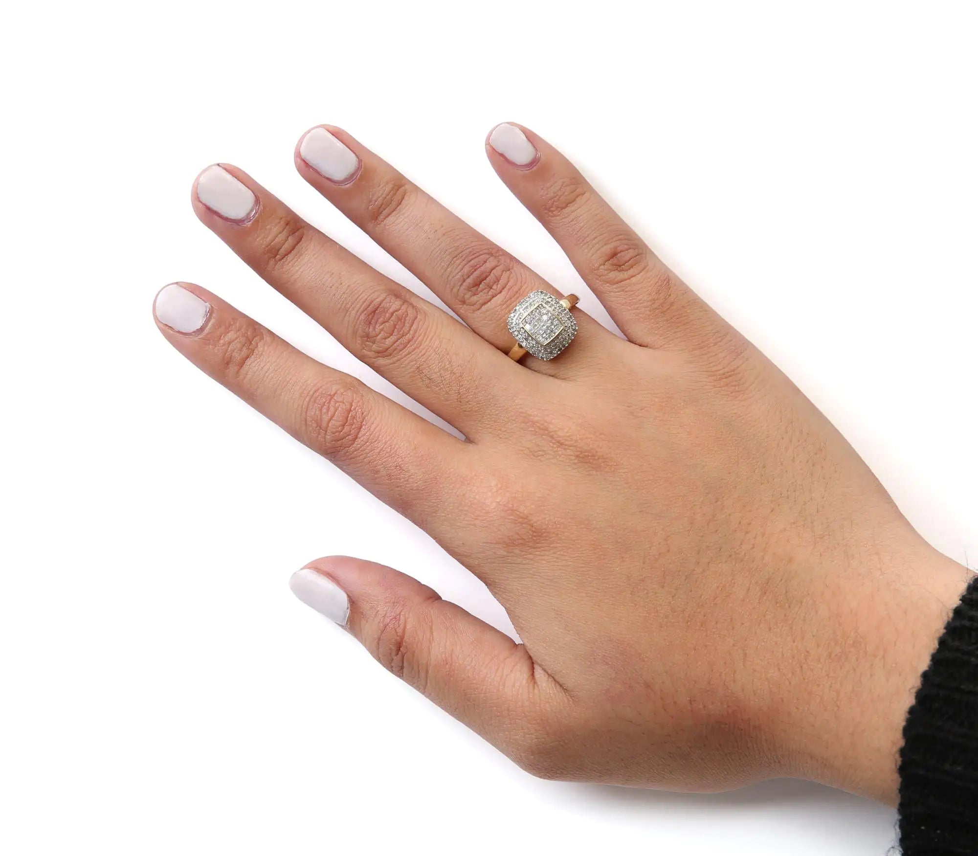 10K Yellow Gold Radiant Diamond Halo Ring
