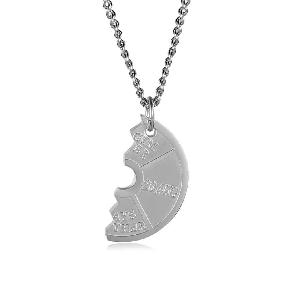 Couples Dumbbell Pendant Necklace - Fitness Jewelry