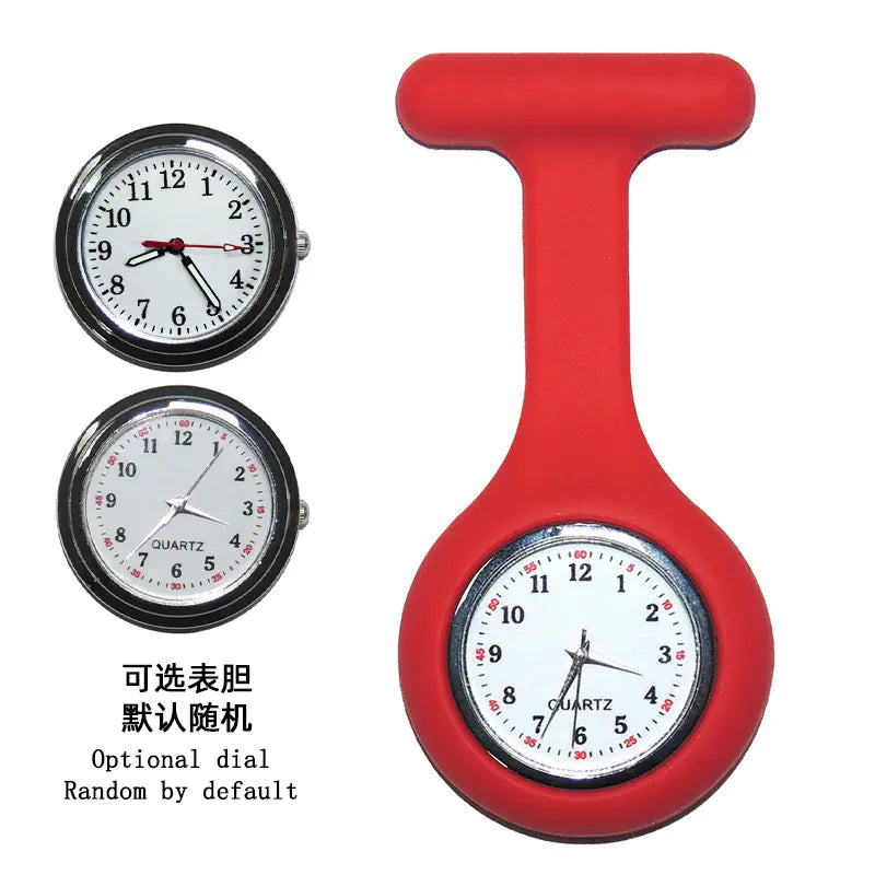 Precision Timekeeper: Silicone-Clad Nurse's Quartz Pocket Watch