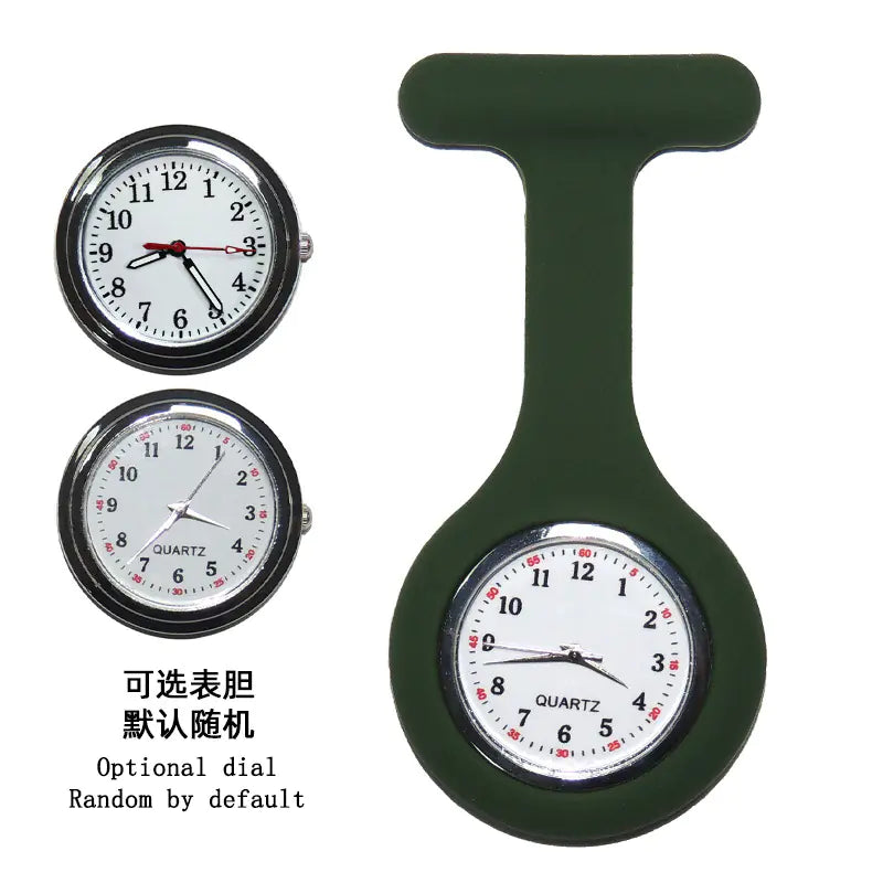Precision Timekeeper: Silicone-Clad Nurse's Quartz Pocket Watch